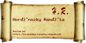 Horánszky Renáta névjegykártya